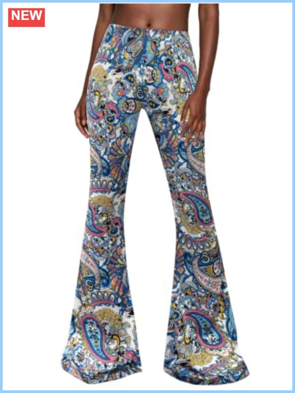 High Waisted Bell Bottom Yoga Pants Paisley Floral Flared Leggings